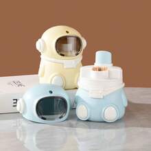1pc New Astronaut Automatic Pop-Up Toothpick Holder, Creative Cartoon Toothpick Tube For Home, Press To Dispense, Automatic Rebound Retrieval, Dust-Proof Sealed Anti-Dust, Thick Anti-Crack, Rounded Edges For Hands, Cute Astronaut Design, Macaron Multi-Color Options, Yellow Pink Blue Versatile Home Decor Style, Kitchen Dining Table Placement, Living Room Coffee Table Storage, Restaurant Commercial Use - Multicolor - View 2