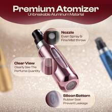 5ml Travel Perfume Bottle Refillable Atomizer Sprayer Perfume,Leakproof Perfume Atomizer Travel, Portable Refillable Perfume Bottles, (Blue, Black, Pink, Gold) - 藍色,粉紅色,金色,銀色 - 查看 4