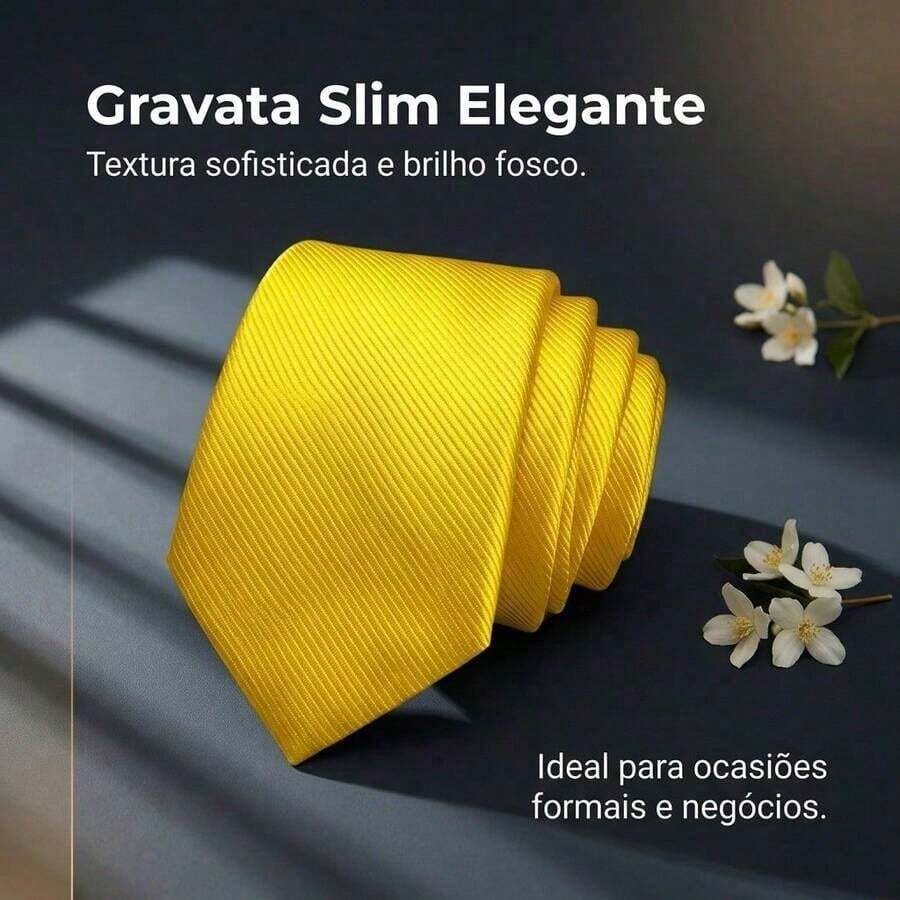 A Matte Twill Tie, A Versatile Tie Suitable For Work, Interviews, And Weddings. - 黃色 - 查看 1