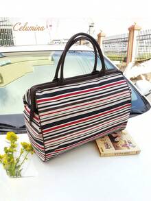Ladies' Vintage Newspaper Print Canvas Handbag/Tote Bag/ Purses, Beach Bag,Perfect For Commute Or Back To School Travel Essential The Best Gift - 彩色 - 查看 10
