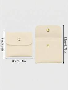 2pcs/10PCS/20PCS Jewelry Storage Bags, Leather Snap Button Jewelry Pouches, Flap Closure Jewelry Storage Bags Suitable For Earring Storage, Ring Storage, Necklace Storage, Earring Sorting, Small Accessory Storage, Multi-Purpose, Secure Closure, Anti-Drop, , Reusable, Daily Use, Portable, Compact, High-Value Storage, Luxury Texture - Multicolor - View 3
