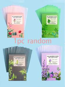 1片/3片 100片裝 便攜式抽拉式吸油面紙，香氛控油清爽薰衣草竹炭純天然 - 彩色 - 查看 10