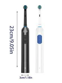 可充電電動牙刷，IPX7 防水，軟毛刷頭，牙齦護理，五種模式，美白牙齒，成人口腔護理，旅行必備，黑色與白色可選，適合作為禮物或節日贈禮 - 彩色 - 查看 3