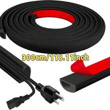 2M/3M Curved Anti-Crush Floor Cable Cover, Self-Adhesive Power Extension Cord Cable Management Tray, Cable Protector, Home Wire Organizer - A - View 15