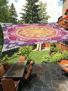 1 buah Kain Pelindung Matahari Cetak Datar 2D Desain Mandala Bohemian, Kain Naungan untuk Berkemah di Luar Ruangan, Kanopi dengan Desain Pola Bunga Geometris Berwarna-warni, Cocok untuk Berbagai Adegan Seperti Taman, Berkemah, Pantai, Tanpa Rangka Penopang - MultiWarna - View 4