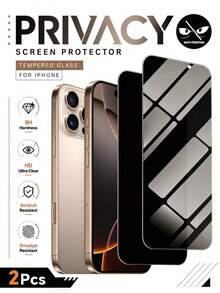 2片裝極簡防窺隱私9H鋼化玻璃螢幕保護貼，相容 iPhone 16 Pro Max 17 系列 15 14 13 12 11 XS Max 18 Pro Max 18 Pro，超清晰防指紋防刮 - 黑色 - 查看 37