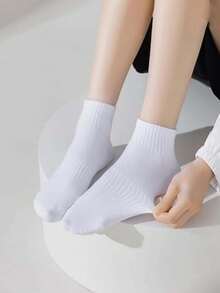 30/20/10/6/4/2/2-Pack Sports Comfortable Soft Moisture-Wicking Breathable Antibacterial Fitness Socks Unisex Solid Color Ankle Socks Sweat-Absorbing Odor-Resistant Elastic Soft Athletic Socks - Multicolor - View 5