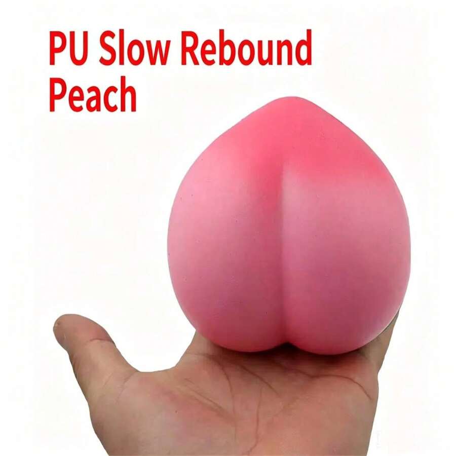 16個超級柔軟10cm PU仿真桃子慢回彈玩具，逼真水果造型紓壓指尖玩具，觸感柔軟，創意裝飾道具，適合日常娛樂，節日送禮、假期禮物與贈禮的理想選擇 - 彩色 - 查看 1