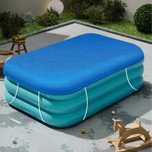 [Blue Dustproof & Waterproof Pool Cover] UV Resistant Blue Pool Cover With Drawstring - Above Ground Pool Dustproof, Rainproof & Waterproof Protection - B - View 3
