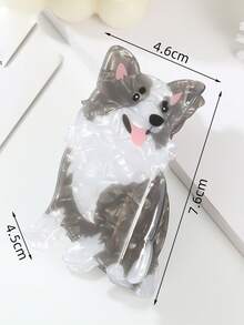 Japanese Style Cute Cat & Dog Animal Shaped Transparent Acrylic Claw Hair Clip, Fashion Versatile Hair Accessory For Updo - Multicolor - View 7