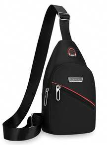Bolso de pecho con múltiples compartimentos y cremallera con diseño de correa de hombro ajustable, un bolso bandolera para almacenamiento de uso diario - Multicolor - Ver 1