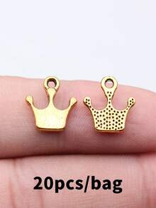 20pcs 11x13mm Crown Charms Pendant For DIY Jewelry Making Necklace Keychain Phone Chain Bracelet Making Accessories Handmade Craft Making Findings - Crown - View 2