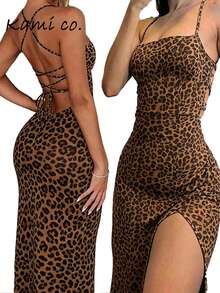 Strapless Sexy Backless High Waist Dress With High Slit, Sleeveless Party Gown For Prom, Graduation Elegant - Brown - View 1