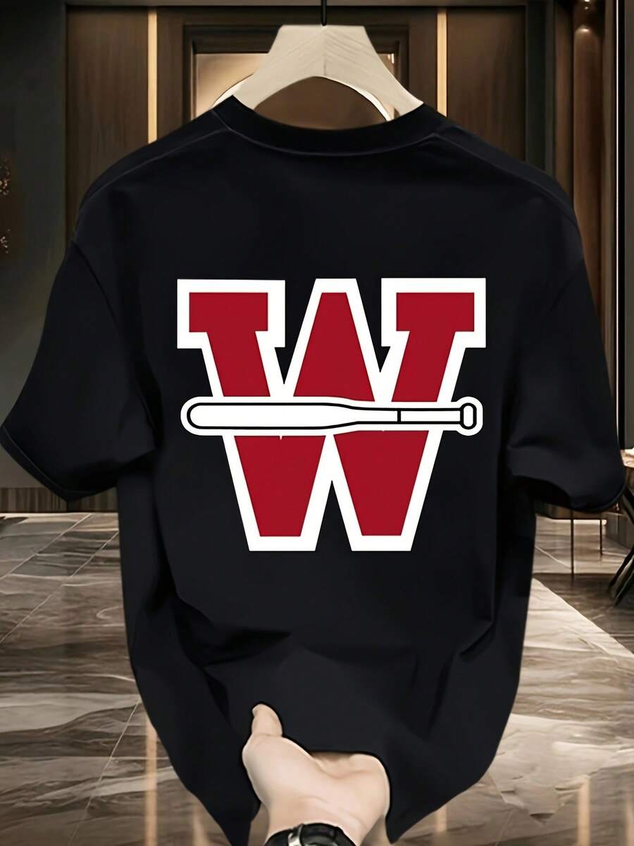 Camiseta de hombre 100% algodón, corte holgado - Negro - Ver 1