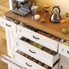 FUSOU 71" Kitchen Pantry Cabinet With Charging Station, Tall Storage Hutch With Adjustable Shelves, 3 Drawers And Open Countertop, White Cabinet For Kitchen & Dining Room - White - View 9