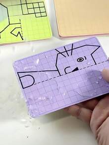 10pcs Reusable Cartoon Grid Symmetrical Drawing Cards, Pen Control Art Training Set, Portable Educational Activity Supplies - Multicolor - View 8