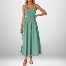 Timeless Draped Maxi Dress - Refined Silhouette & Flowy Texture - 29325-綠色 - 查看 1