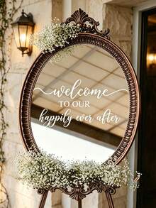 1pc Wedding Theme Window Sticker - Ideal For Window Decoration, Wedding Ceremony And Banquet Mirror Decor - One Size Fits All - View 1