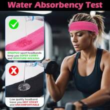 YQQ ONUPGO - Sports Headbands For Men And Women, 4 Moisture-Wicking Headbands For Tennis, Basketball, Soccer, Gymnastics, Training 1256 - 如圖所示 - 查看 6