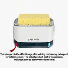 1 Set Soap Dispenser With Sponge Holder, Includes Soap Pump And Sponge Holder, Suitable For Kitchen Sink, Multi-Function Dish Soap Dispenser Set, With Sponge Holder, Freestanding Design, No Battery Required - Multicolor - View 9