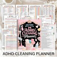 ADHD Cleaning Planner (Spiral Bound) - Color-Coded Cleaning Schedule, Daily/Weekly/Monthly/Yearly Planner, Chore List, & Cleaning Log For Home, Office, Housewives And Moms, Cover Design, Task Management, Essential For Working Professionals - A - View 1