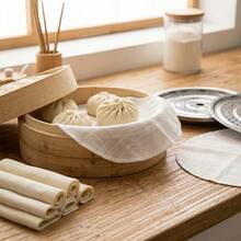 10PCS Thickened Cotton Steamer Cloth, 26CM Round Encrypted Non-Stick Steaming Pad, Durable Kitchen Steaming Mat For Household Bun Rice Bread Dumpling Steaming, Reusable Kitchen Cooking Accessories - View 3