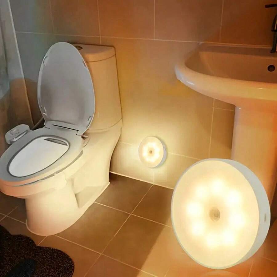 8 LED 智慧感應壁燈 LED 小夜燈 USB 充電式，適用於辦公室、櫥櫃、走廊、樓梯、臥室床頭、車庫感應燈，壁掛式臥室夜燈，磁吸安裝，適合臥室、派對、餐廳裝飾