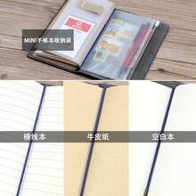 Cuaderno creativo diario A6 de hojas sueltas, diario de viaje portátil, diseño retro simple, para escritura personal, diario de viaje, diario creativo. - Gris Oscuro - Ver 3