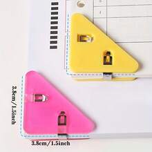 3pcs Random Color Creative Multifunctional Triangle Clips, Paper & Document Storage Clips, Anti-Curling Triangle Clips, Suitable For Books, Notebooks, Bills. Multi-Purpose, Suitable For Office, Study And Home - Multicolor Random - View 3