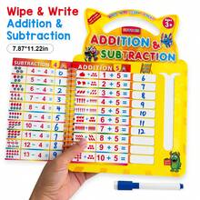 Children's Math Arithmetic Practice Book, Addition Subtraction Multiplication Division Math Training Learning Teaching Aid, Student Game Cards, Reusable Educational Math Table Workbook - Multicolor - View 9