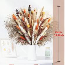 25-100Pcs Artificial Reed Grass Bouquet Bohemian Simulation Cattail Feather Stalk For Wedding Centerpieces Bedroom Vase Home Room Decoration DIY Wreath Making Birthday Anniversary Halloween Thanksgiving Christmas Party Supplies - Orange E - View 5