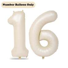 16th Birthday Champagne Gold Birthday Decorations For Women Girls, Beige White Balloons Happy Birthday Balloons Banner Star Garland Birthday Sash Fringe Curtains For Birthday Party Decoration Room Decor Wedding - 16歲生日 - 查看 13