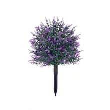 1 Bunch Purple Lavender With Support Stake Set - Realistic Artificial Lavender, Daisy, Eucalyptus Flowers, UV Resistant, Suitable For Spring/Summer Outdoor Decor, Porch, Patio, Balcony, Garden Decor, Autumn Decor - Multicolor - View 11