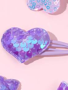 10pcs Purple Glitter Hair Bow For Girls Butterfly Crown Heart Star Flower Hair Clips Sparkly Cute Daliy Vacation Hairpin Teens Hair Accessories - Purple - View 6