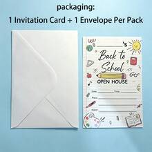 Back-To-School Themed Invitation Cards, Cute Notebook-Style Open Day Invitations Suitable For Teachers And Students, Classroom Event Party Supplies. - View 11