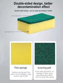 1/40pcs High Absorbent Double-Sided Sponge - Magic Rust Removal Pot Cleaning Brush | Kitchen Cleaning Tool, Suitable For Home Kitchen - Used For Dishwashing And Pot Scrubbing - As Well As Countertop Cleaning And Bathroom Scrubbing - A - View 6