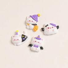 6/12pcs Halloween Witch Cat Fridge Magnets, Pumpkin Cat Fridge Stickers, Essential Kitchen Home Decor, Room And Office Desk Accessories, Cute Resin Cat Fridge Magnets, Halloween Gifts - Multicolor - View 7