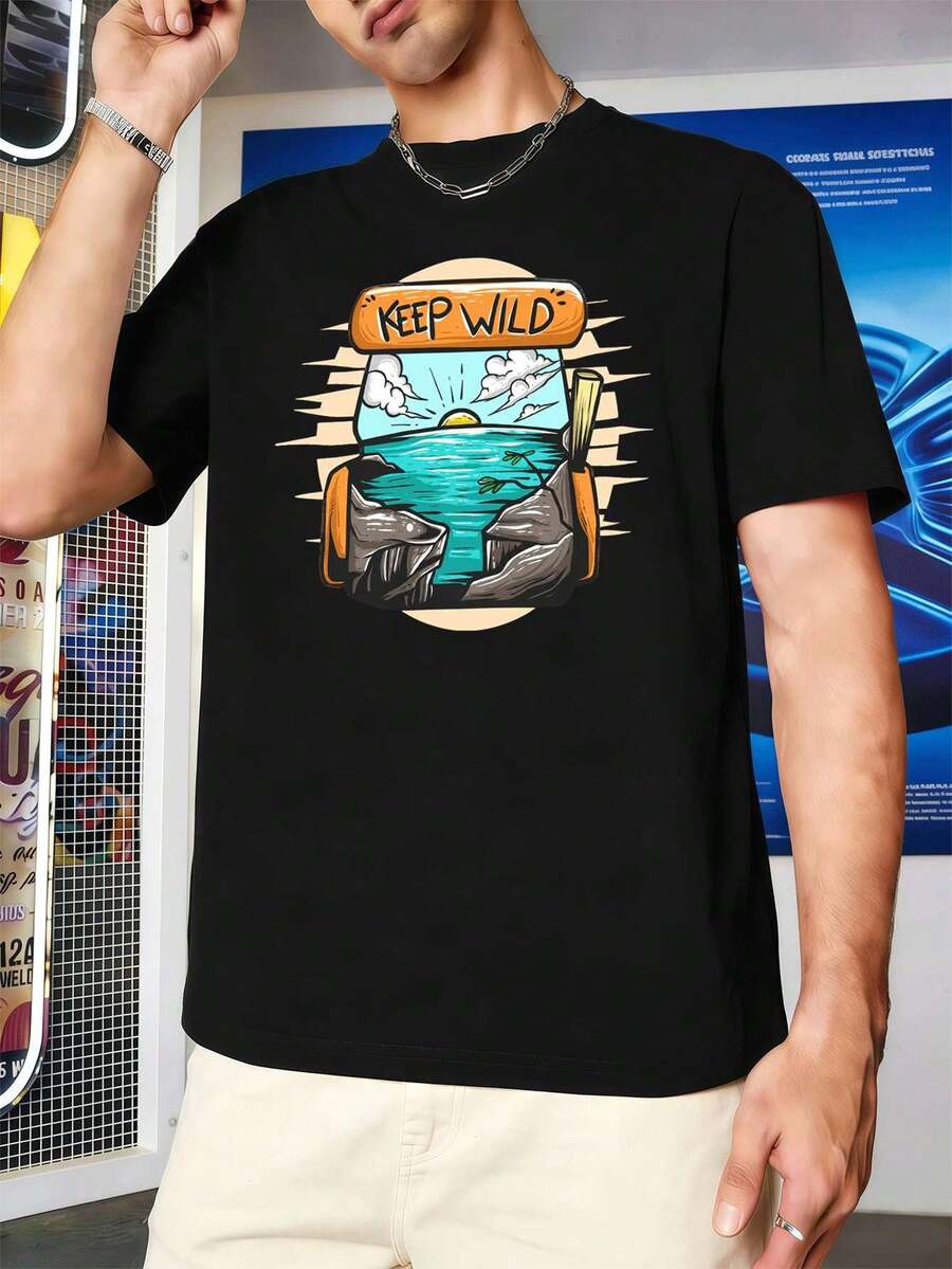 T-shirts i stora storlekar för män - Svart - Visa 1