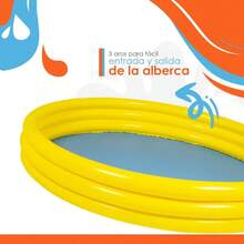 Inflatable Round Children's Swimming Pool 157 X 25 Cm With 3 Rings For Outdoor Use - Yellow - View 4