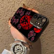 Funda para teléfono con estampado de luna y nubes en color rojo oscuro. Compatible con fundas para teléfonos , Apple, VIVO, OPPO, , ,  y Honor. Fabricada en TPU, ofrece protección contra golpes y caídas. - Negro - Ver 6