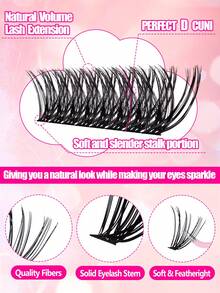 Large Capacity Eyelash Book 640pcs Soft D Curl Cluster False Eyelashes, Mixed 30D/40D/50D/60D 9-16mm, Fluffy Dense DIY Lash Extensions, Suitable For Beginners, Daily, Dramatic And Cosplay Makeup - Black - View 6