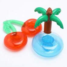 Double Cherry Inflatable Cup Holder And Coaster, Dual-Opening PVC Floating Drink Tray, Multi-Functional For Pool Party, Beach, Swimming, Home Decor, Photo Props, Summer Water Floating Accessories - Inflatable Coasters - View 14