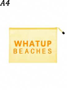 防水時尚海灘包，印有「WHATUP BEACHES」海星圖案。大容量透明化妝包，尼龍拉鍊，輕巧，春/夏防曬收納，適合游泳、海灘、潛水和夏季度假，學生返校，適合朋友、家人、閨蜜、同學。非常適合生日、節日、派對、婚禮（伴娘）、教師節和其他場合作為禮物和紀念品。郵輪必備，畢業、夏季度假、返校、開學禮物 - 彩色 - 查看 13