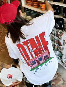 Puerto Rico Bunny "DtMF" lustiger Frosch einzigartiger Muster Damen Große Größen Rundhals lockerer Schnitt T-Shirt, Urlaub Reise Strand - Weiß 4 - Übersicht 4