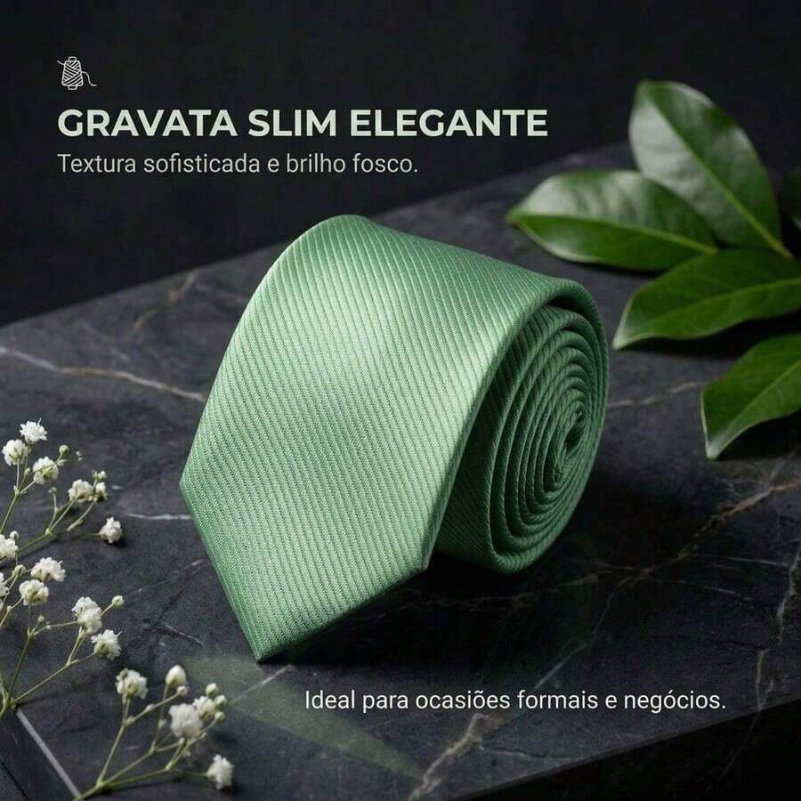 A Matte Twill Tie, A Versatile Tie Suitable For Work, Interviews, And Weddings. - 青碧色 - 查看 1