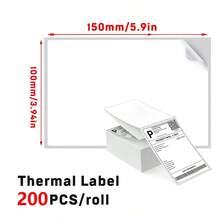 4X6 Inch Thermal Label Paper 100/500 Sheets Self-Adhesive Thermal Shipping Labels Suitable For UPS Express LOGO Barcode Label Printing - View 11