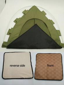 1pc Pet Tent, Breathable Washable Lightweight Solid Color Dog/Cat House, Foldable Portable Indoor/Outdoor Use All Season - Army Green - View 12