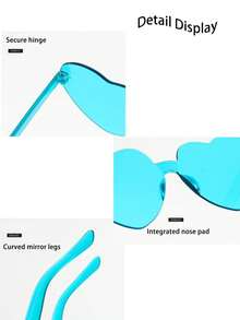 45/20/10pcs Frameless Glasses Set, Includes 5pcs Random Candy Color Heart-Shaped Lens Glasses, Unisex Photo Game Prop Glasses, Suitable For Party Decoration, Outdoor Activities, Daily Outfit Accessories - A - View 7