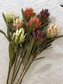 1pc 26" Artificial King Protea Flower, Suitable For Autumn And Thanksgiving Decor, Bohemian Wedding Centerpiece, Halloween Party And Rustic Home Decor, Realistic Artificial Flower/Lifelike Tropical Flower - Multicolor - View 7