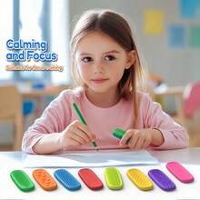 8pcs Multicolor Textured Silicone Soothing Sticks Stress Relief Toys, Various Tactile Surfaces, Pocket-Sized Portable Fidget Toys, Suitable For Autism And ADHD Emotional Calming, Classroom Rewards, Travel-Friendly Sensory Gifts For Children - Multicolor Random - View 3